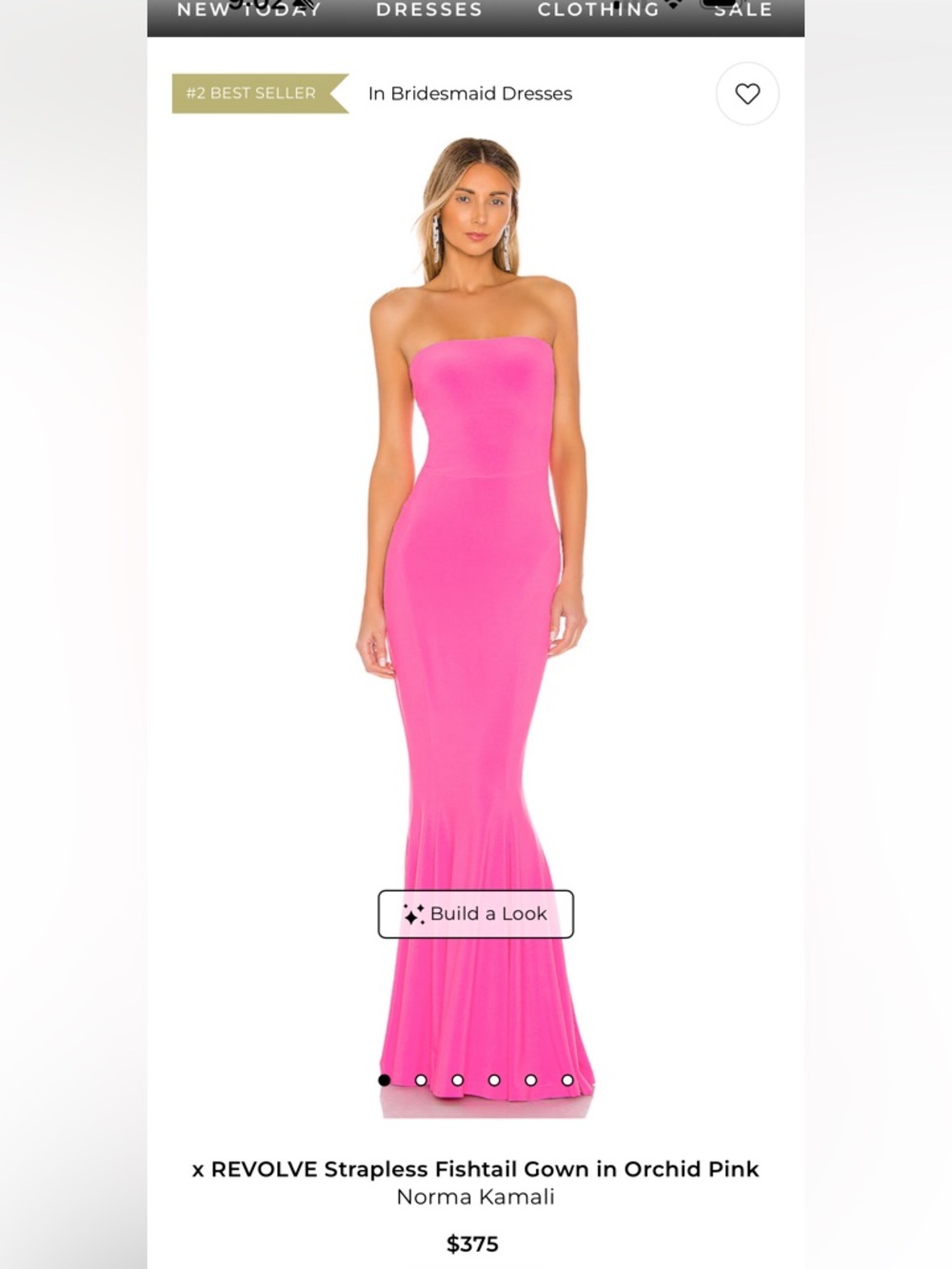 Norma Kamali Strapless Fishtail Gown In Orchid pink
